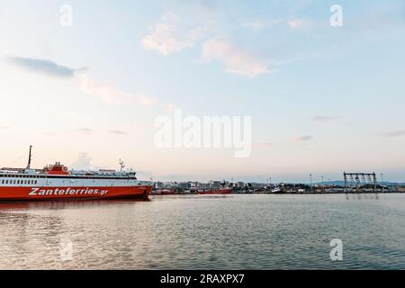 Sonnenuntergang über Alexandroupolis Hafenstadt Evros Region Nordgriechenland, Ostmazedonien und Thrakien, 3.7.2023 Stockfoto