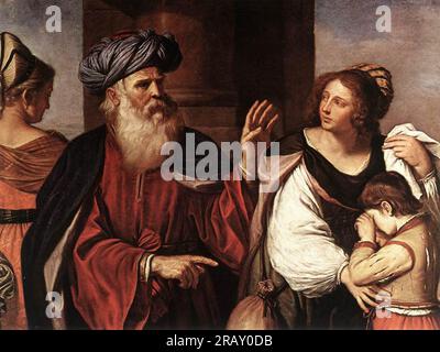 Abraham Casting Out Hagar und Ishmael 1657 von Guercino Stockfoto