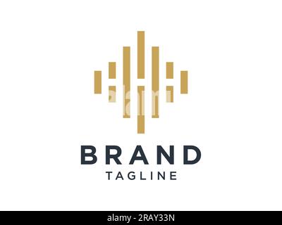 Abstraktes ursprüngliches Buchstabe-H-Logo. Goldene geometrische Form, isoliert auf weißem Hintergrund. Verwendbar für die Designvorlage für Logos in Gebäuden der Bauarchitektur Stock Vektor