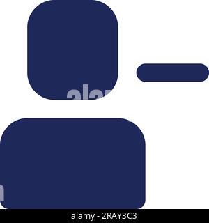 Entfernen Sie das Benutzersymbol für die schwarze Glyphe-benutzeroberfläche Stock Vektor