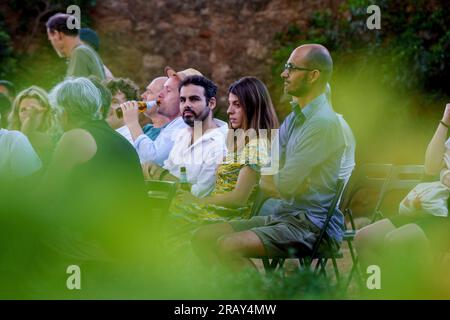 Anna Andreu in Konzert, La Lluna en Vers Festival, Binissalem, Mallorca, Balearen, Spanien Stockfoto