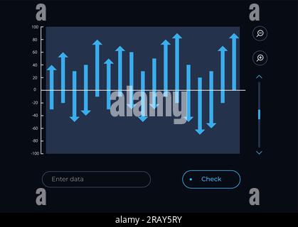 UI-Elementvorlage für dynamisches Wasserfalldiagramm Stock Vektor