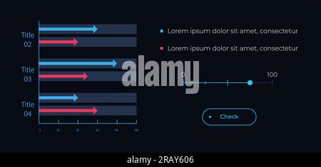 Vorlage für UI-Element "Diagramm mit Pfeilen" Stock Vektor