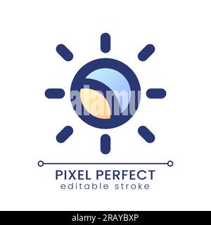Helligkeitsgrad Pixel Perfect Gradient Fill ui-Symbol Stock Vektor