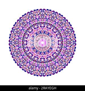 Runde, abstrakte, farbenfrohe, runde, geometrische Steinmandala Stock Vektor