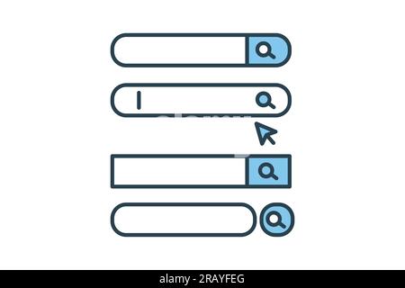 Symbol der Suchleiste. Flaches Design im Icon-Stil. Einfache Vektorkonstruktion editierbar Stock Vektor