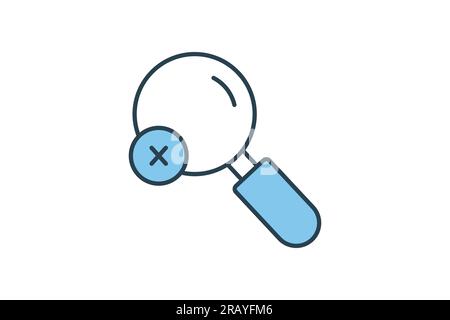 Symbol "Bildschirmsuche - kein Ergebnis". Symbol für Suchen, Suchen. Flaches Design im Icon-Stil. Einfache Vektorkonstruktion editierbar Stock Vektor