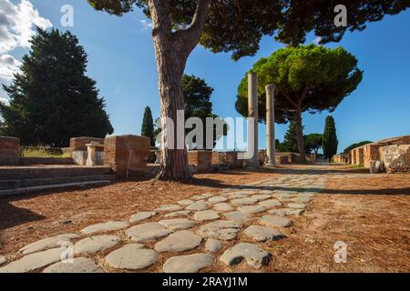 Decumenus Maximus, Ostia Antica, Rom, Latium, Italien Stockfoto