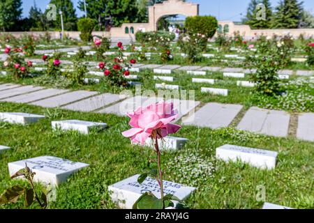 Afyon, Dumlupınar, Türkiye 30 Haziran 2023; Siegesdenkmäler und Friedhof in Dumlupinar. Die Schlacht von Dumlupinar war die letzte Schlacht im griechisch-türkischen Raum Stockfoto