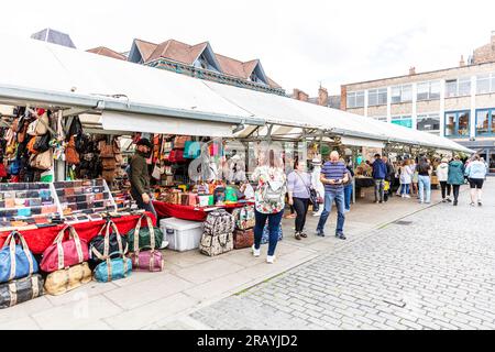 Shambles Market, York, Yorkshire, Großbritannien, England, York Shambles Market, York Market, York UK, York City, York England, York City Markt, York Shambles Stockfoto