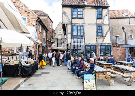 Shambles Market, York, Yorkshire, Großbritannien, England, York Shambles Market, York Market, York UK, York City, York England, York City Markt, York Shambles Stockfoto