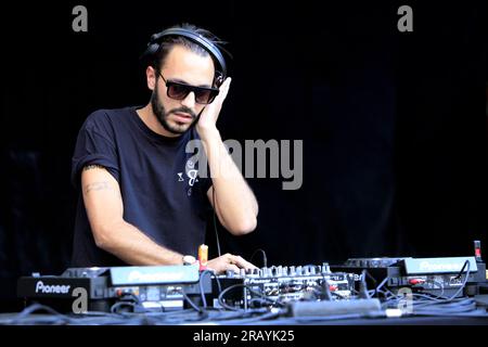 DJ-Set von Brodinski in Tohu Bohu, Radio France Festival, Antigone, Montpellier, Occitanie, Frankreich Stockfoto