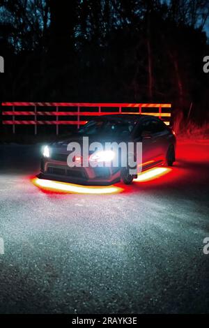Red subaru wrx sti Sportwagen Stockfoto