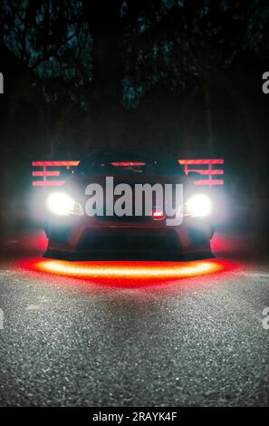 Red subaru wrx sti Sportwagen Stockfoto