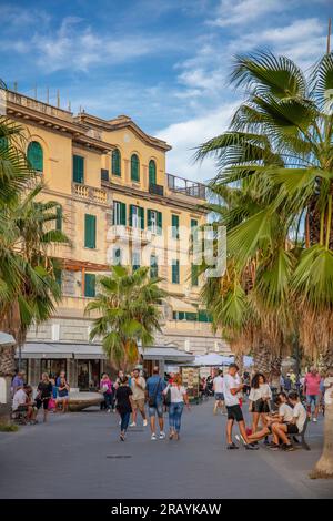 Via Luco Coilio, Lido di Ostia, Roma, Latium, Italien. Stockfoto