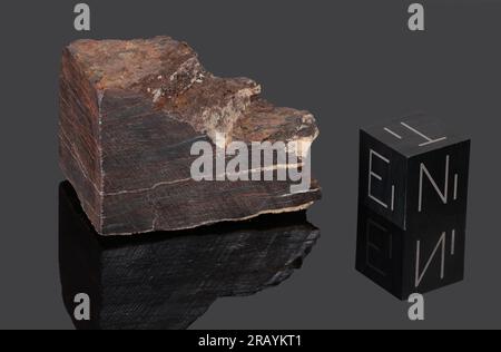 HOBA - gefunden 1920, Grootfontain, Namibia, Afrika. Eisen-Ataxit IVB. Zurückgewonnene Gesamtmasse 60 Tonnen. Stockfoto