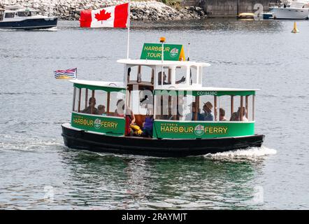 Kanadische Kultur und Urlaub, Urlaubsbilder, wie im british columbia Victoria Harbour Transport Taxi Stockfoto