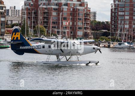 Kanadische Kultur und Urlaub, Urlaubsbilder, wie im british columbia Victoria Harbour Transport Taxi Stockfoto