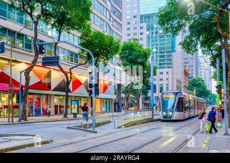 Moderne Straßenbahn oder Straßenbahn in Rio de Janeiro, Brasilien Stockfoto