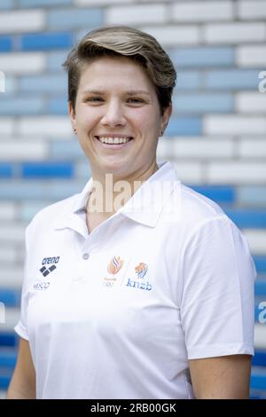 ZEIST - Porträt von Laura Aarts während des Pressezeitpunkts der niederländischen Wasserpolo-Spieler im Vorfeld der Weltmeisterschaft in Fukuoka, Japan. ANP ROBIN VAN LONKHUIJSEN Stockfoto