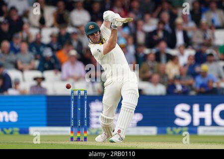 Australiens Mitchell Marsh im Batting am ersten Tag des dritten Ashes-Testspiels in Headingley, Leeds. Foto: Donnerstag, 6. Juli 2023. Stockfoto