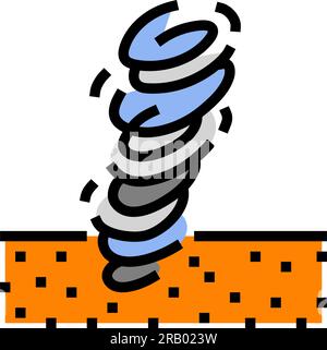 mars Staubteufel Planet Farbsymbol Vektordarstellung Stock Vektor