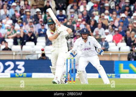 Australiens Mitchell Marsh im Batting am ersten Tag des dritten Ashes-Testspiels in Headingley, Leeds. Foto: Donnerstag, 6. Juli 2023. Stockfoto