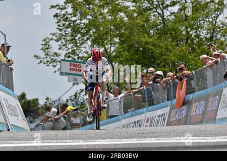 Alassio, Italien. 06. Juli 2023. Alassio, Alassio, Italien, 06. Juli 2023, REALINI Gaia Lidl - 3 klassifiziert während Giro d'Italia Women - Stufe 7 - Albenga-Alassio - Giro d'Italia Credit: Live Media Publishing Group/Alamy Live News Stockfoto