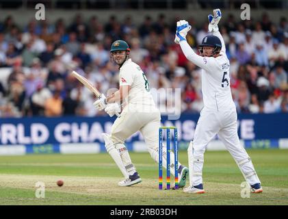 Australiens Mitchell Marsh im Batting am ersten Tag des dritten Ashes-Testspiels in Headingley, Leeds. Foto: Donnerstag, 6. Juli 2023. Stockfoto