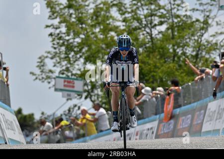 Alassio, Italien. 06. Juli 2023. Juliette Labous - Team DSMâ&#x80;&#X93;Firmenich - 2^ klassifiziert während Giro d'Italia Women - Stage 7 - Albenga-Alassio, Giro d'Italia in Alassio, Italien, Juli 07 2023 Kredit: Unabhängige Fotoagentur/Alamy Live News Stockfoto