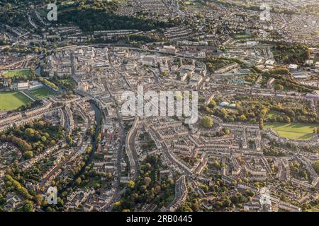 Stadt Bath, Somerset, England von oben mit Blick auf arial Stockfoto