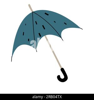Vektordarstellung eines blauen Regenschirms auf weißem Hintergrund Stock Vektor