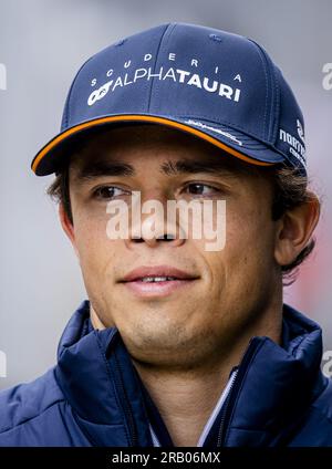 6. Juli 2023 SILVERSTONE - Nyck de Vries (AlphaTauri) auf der Rennstrecke Silverstone vor dem Großen Preis von Großbritannien. ANP SEM VAN DER WAL Credit: ANP/Alamy Live News Stockfoto