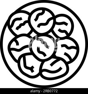 Vektordarstellung des Symbols der japanischen Lebensmittellinie Takoyaki Stock Vektor