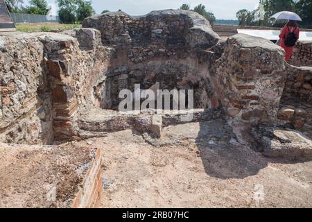 Torreaguila Roman Villa Resives, Barbano, Badajoz, Spanien. Hausbäder Tepidarium Stockfoto