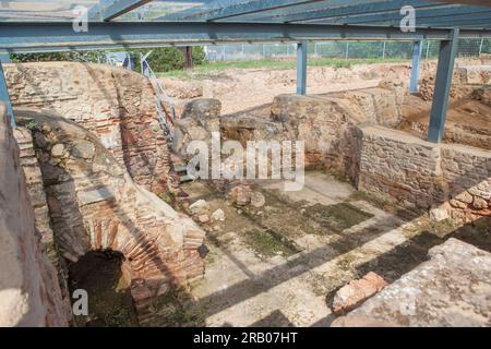 Torreaguila Roman Villa Resives, Barbano, Badajoz, Spanien. Hausbäder oder Thermen Stockfoto