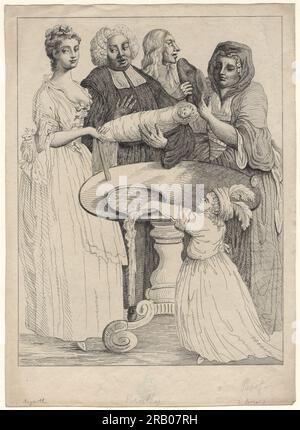 John Henley mit fünf unbekannten Figuren von William Hogarth Stockfoto