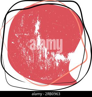 Organische pastellbeige, rosafarbene Amöben mit Konturen. Stock Vektor