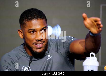 Aktenfoto vom 29.-03-2023 von Anthony Joshua, dessen Rückkampf mit Dillian Whyte für August 12 auf der O2 in London angekündigt wurde. Ausgabedatum: Donnerstag, 6. Juli 2023. Stockfoto