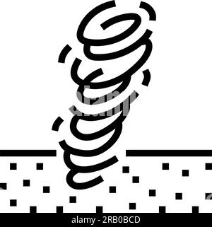 marsstaubteufel Planetenlinien-Symbol-Vektordarstellung Stock Vektor