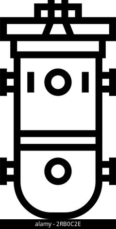 Vektordarstellung des Symbols der Kernenergielinie des Reaktorbehälters Stock Vektor