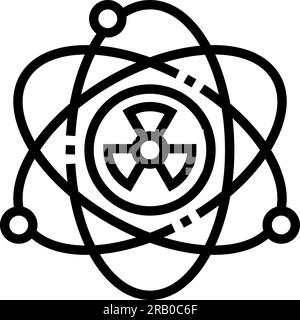 Nuklearphysik Nuklearenergielinie-Symboldarstellung Stock Vektor