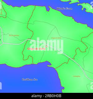 Stadtplan von Ciego de Ávila in Kuba Stockfoto