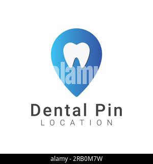 Dental Location Logo Design Pin Teeth Logo Dentist Clinic Location Stock Vektor