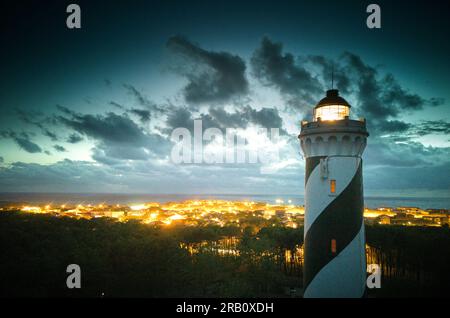 PHARE de Contis Lighthouse, Saint-Julien-en-Born, Contis les Bains, Cote d'Argent, Les Landes, Atlantik, Frankreich Stockfoto