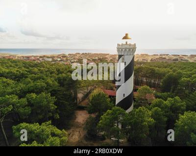 PHARE de Contis Lighthouse, Saint-Julien-en-Born, Contis les Bains, Cote d'Argent, Les Landes, Atlantik, Frankreich Stockfoto