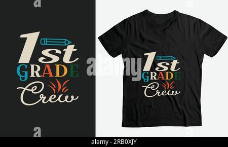 Back To School Quotes-1. Crew School – Typografie-T-Shirt-Design Stock Vektor