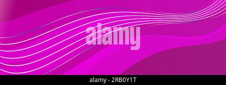 Abstrakter Vektor mit leuchtendem pinkfarbenen lilafarbenen Hintergrund. Horizontales Banner.Geometrielinien leuchten. Verschwommene Verlaufsvorlage. EPS10 Stock Vektor