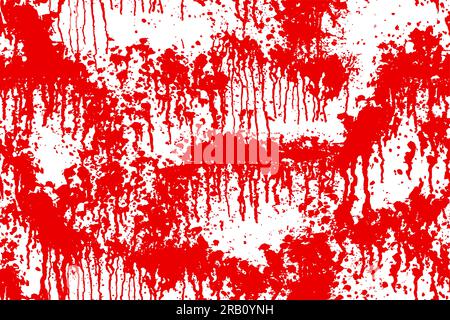 Blutiges nahtloses Muster mit roten Farbflecken. Scharlachrote Farbe, Wein oder Soße spritzen an der Wand. Wasserfarbenspritzer-Textur. Abstrakte Vektordarstellung. Stock Vektor