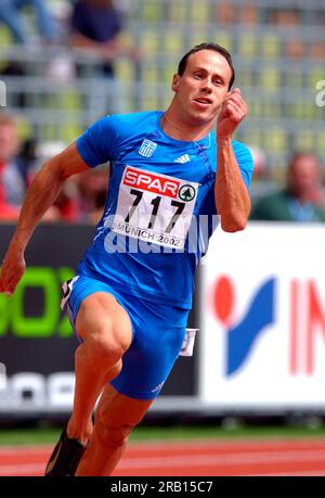 ARCHIVFOTO: Konstantinos KENTERIS wird am 11. Juli 2023 50 Jahre alt, Konstantinos KENTERIS, GRE, 200m am 8. August 2002, European Athletics Championships 2002 in München?SVEN SIMON, Huyssenallee 40-42,45128 E ssen #Tel. 0201/23 45 56 #Fax 0201/23 45 39#Konto 1428150 C ommerzbank E ssen BLZ 36040039#www.SvenSimon.net. Stockfoto